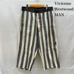 ヴィヴィアンウエストウッドマン カットオフ マルチ ストライプ ジップ