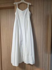美品✨GASA＊ガサ✨グレーホワイト重ね着エプロンキャミソールロングワンピース 美品✨GASA＊ガサ✨グレーホワイト重ね着エプロンキャミソールロング