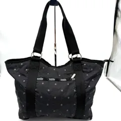 レスポートサック LeSportsac トートバッグ 黒 ナイロン ドット 肩掛け