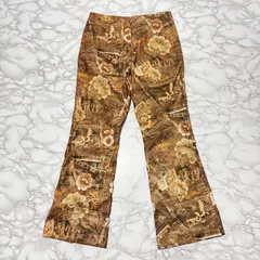 希少【vintage】転写 デニム レースアップ archive/フレアパンツ ブーツカット/ストレッチ パンツ スラックス/opium grunge fairy/y2k pants lace up flair bottoms