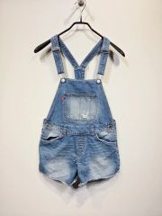 メインストリート ディズニー ショートサロペット 刺繍 3L 綿 ビッグ 