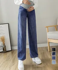 マタニティズボン デニムセミワイドパンツ