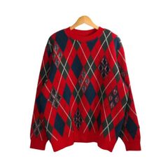 Bshop COOHEMクラッシュドアーガイルニット オーバーサイズ ラムウール