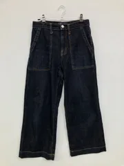 GAP ギャップ デニムパンツ 25 ネイビー クロップド・半端丈 無地 ワイド・ルーズ ストレート レギュラー リジッド・ワンウォッシュ