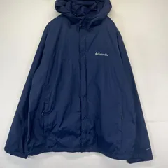 古着 コロンビア Columbia ジャケット ナイロンジャケット フルジップ ワンポイント アウトドア 大きいサイズ 2XL  ネイビー系 メンズ