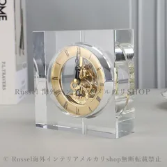 置時計 クリスタル シンプル モダン オブジェ おしゃれ かわいい メカニカル デスク クロック クリエイティブ オフィス ゴールド クリアのサムネイル