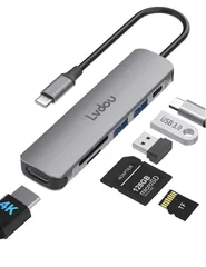 【特価セール】USB C ハブ 6-in-1 Lvdou アダプタ｜100W PD充電対応・4K 60Hz HDMI・MicroSD/SDカードリーダー搭載｜MacBook 2025高機能版 Pro/Air iPad Pro iPhone 15/16 Surf