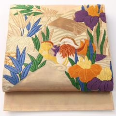 出品最終日！アンティーク帯 夏帯 刺繍 大正ロマン 名古屋帯 和装 紋紗