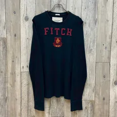 Abercrombie & Fitch A&F アバクロンビー&フィッチ MUSCLE マッスル規格 ネイビー ワッペン ロンT 長袖 Tシャツ メンズ L サイズ