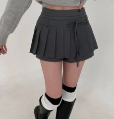 Darich ダブルレイヤードプリーツミニスカート M グレー ダーリッチ