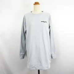 マリクレール MARIE CLAIRE SPORT トレーナー スウェット 長袖 クルーネック ロング丈 裏フリース 指穴 ロゴ ストレッチ M ライトグレー ※EKM