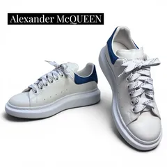 【極美品】Alexander McQUEEN オーバーサイズドスニーカー 41.5 白×青 レザー 厚底のサムネイル