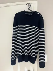 SAINT JAMES セントジェームス ストライプ ニット ネイビー (XL)のサムネイル