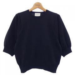 yori コットンパフスリーブニット 半袖 ネイビー F バルーンスリーブ