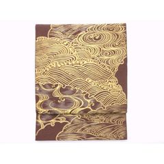本場筑前博多織 鬼ぼかし 伝統工芸品 八寸名古屋帯 新品未使用品 正絹 