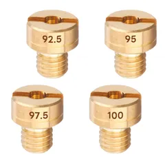 Jetsetmoto メインジェット 4 個セット ミクニ 丸型大 8×9mm #92.5/#95/#97.5/#100 VM18/TMR28/32/TDMR32 ドラッグスター 400 XJR1300 バンディット 400 GSXR750 AR12 ...のサムネイル