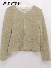 ◇ fredy emue フレディ エミュ ブークレ ノーカラー ジャケット サイズ38 ベージュ系 レディース 【中古】 【1106020006790】のサムネイル