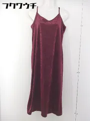 ◇ grove グローブ ベロア調 ロング キャミソール ワンピース サイズM レッド レディース 【中古】 【1106020004727】のサムネイル