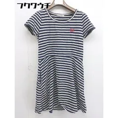 ◇ MILKFED. ミルクフェド ボーダー 半袖 膝丈 ワンピース サイズM ネイビー　アイボリー系 レディース  【中古】 【1109080013357】のサムネイル