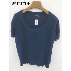 ◇ JOURNAL STANDARD リネン混 コットン ニット パフスリーブ 半袖 セーター ネイビー レディース  【1109090010896】