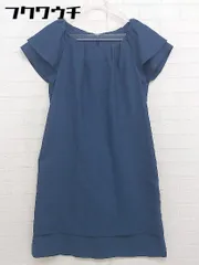 ◇ INTERPLANET レイヤード ノーカラー フレンチスリーブ ミニ ワンピース サイズ 002 ネイビー レディース  【1110080007376】のサムネイル