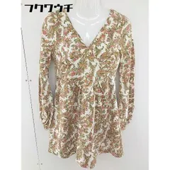 ◇ SINDEE シンディー 花柄 長袖 ミニ チュニック ワンピース オフホワイト マルチ レディース  【中古】 【1111090001569】