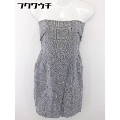 ◇ allureville アルアバイル リネン100% チェック ベア 膝下丈 ワンピース サイズ1 ネイビー系 レディース  【中古】 【1111120007455】のサムネイル