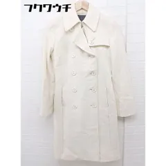 ■ LE SOUK ルスーク アンゴラ混 スリット 長袖 ステンカラーコート サイズ36 アイボリー レディース  【1112210012618】
