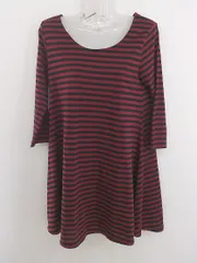 ◇ Dip Drops ディップドロップス ボーダー 長袖 チュニック ワンピース サイズ2 レッド ブラック レディース  【中古】 【1208170009901】のサムネイル