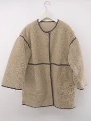 ◇ RETRO GIRL レトロガール リバーシブル ボア パイピング 長袖 コート サイズF ベージュ系 レディース P  【中古】 【1211240003556】