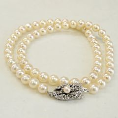 ⑥⑨番アコヤ真珠 パールネックレスsilver刻印 7.1-7.4mm - メルカリ