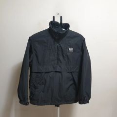 UMBROアンブロ90sハーフジップナイロンアノラックパーカードローコード古着黒 UMBROアンブロ90sハーフジップナイロンアノラックパーカードローコード