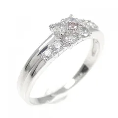 K18WG フラワー ピンクダイヤモンド リング 0.018CT