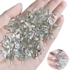 クリスタル ランダム形状 クリスタル diy ネイルアート ネイルを飾てと服装使用 ネイルアート ミックスサイズ （100個） ネイルストーン ネイル ケース入り インストーン 高い採光 FineGood 大容量
