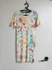 176) Tommy Hilfiger トミーヒルフィガー キッズ 半袖 ロング ONE PIECE Tシャツ (成人S可能)