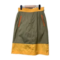 【中古】　Christian Dior SPORTS　スカート　ミディスカート　ひざ丈　Aライン　バックジップ　バイカラー　スリット　無地　ハイカジュアル　古着　/2495のサムネイル