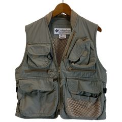 66☆コロンビア☆ダウンベスト☆ワンポイント刺繍ロゴ☆バイカラー☆XL 