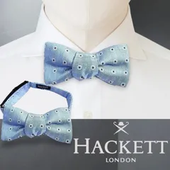 HACKETT LONDON ハケット ロンドン イタリア製 高級シルク100％ 絹 小紋花柄 蝶ネクタイ ボウタイ▲006▼50219s05のサムネイル