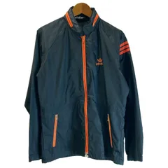 【中古】　adidas　ナイロンジャンパー　80s vintage　80年代　OLD　ウインドブレーカー　ハイネック　フード収納　ワンポイント　トレフォイル　刺しゅう　デサント製　ADS-200　日本製　スポーツ　古着　/1301のサムネイル
