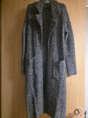 M ザラ ニット ロング カーディガン グレー チャコール