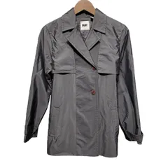 【中古】　DKNY CLASSIC　トレンチコート　ハーフコート　ハーフ丈　アウター　シングルボタン　ウエストヒモ　無地　サイドポケット　韓国製　古着　/1907のサムネイル