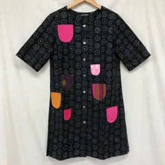 美品 marimekko マリメッコ ルック Nadja  KIHLATASKU ナドヤ  チュニック Aラインシルエットひざ丈シャツワンピース コットン100% 半袖 羽織 34 XS-Sのサムネイル