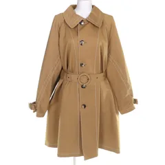 極美品△MARNI マルニ 19AW CPMA0091CU コットン リネン ベルト付き ステッチデザイン シングル ロングコート ベージュ 36 イタリア製 正規品 レディースのサムネイル