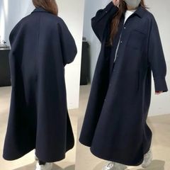 エブール ebure ジロンラムメルトンステンカラーフーデットロング