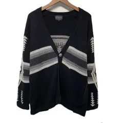【中古】　PENDLETON　カーディガンセーター　ニット　ジャガードニット　Vネック　ウール　ナイロン　ボーダー　No.9575-8216　古着　/1585