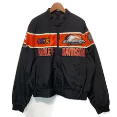 【中古】　HARLEY-DAVIDSON　ナイロンジャンパー　ブルゾン　アウター　ブランドロゴ　オーバーサイズ　USA製　アメカジ　古着　/1584