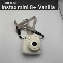 FUJIFILM 富士フイルム インスタントカメラ チェキ instax mini 8+ プラス バニラ ホワイト 60mm FOCUS LENS INS MINI 8P VANILLA ハンドストラップ付 国内正規品