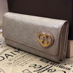 GUCCI ハートロゴ 長財布 シャンパンゴールド - メルカリ