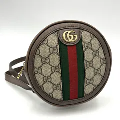 GUCCI（グッチ）オフィディア ミニラウンド バックパック GGスプリーム ベージュ ブラウン レザー ゴールド金具【中古】