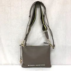 MOSSEL NEWYORK モーゼルニューヨーク マンハッタンボディバッグ 牛革 2way カウレザーミニショルダーバッグ クロスボディ 薄型 ポシェット グレー